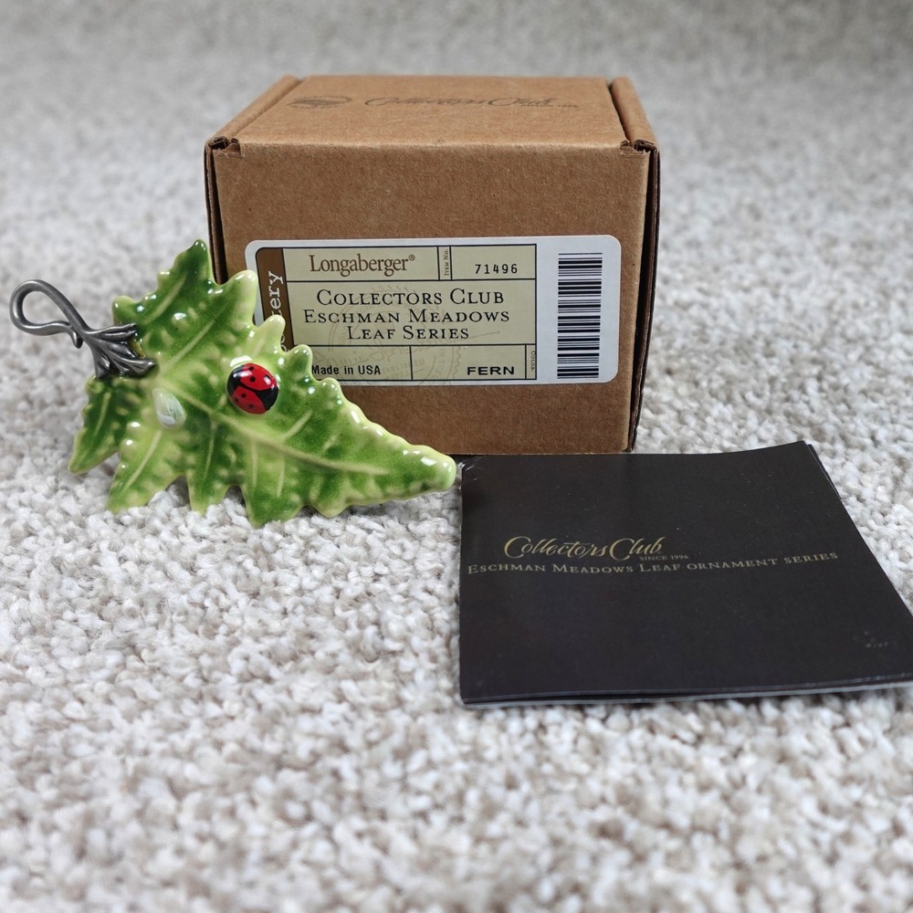 Longaberger 2010 Collectors Club Eschman Meadows Leaf Series Fern Ornament 71496